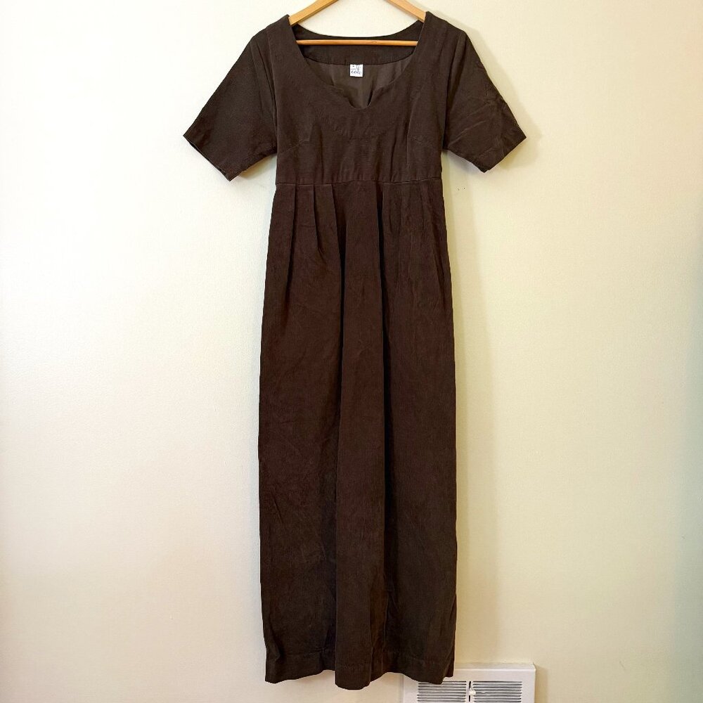 Velvety Corduroy Maxi Dress with Pockets Sz Medium